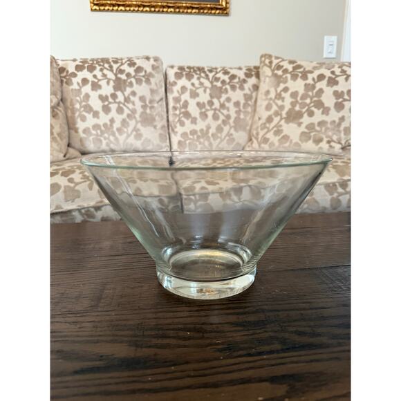 Vintage 1970s Mid-Century Modern Glass Serving Bowl – 11” Punch/Chips - Picture 1 of 7
